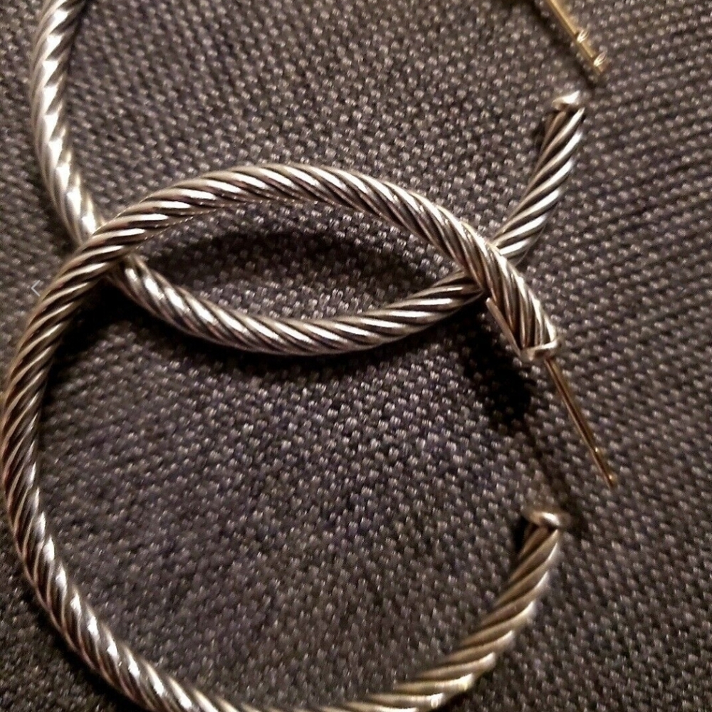 David Yurman Sterling hoops 1.5" in diameter